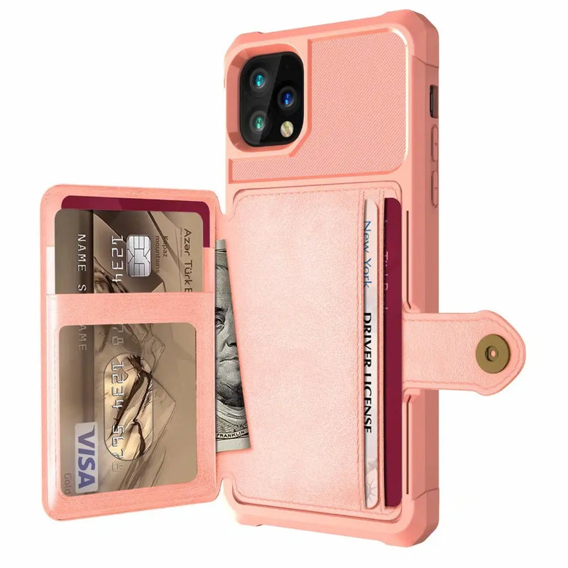 360 Protection Magnetic Leather Wallet Armor Case for iPhone - Puck's