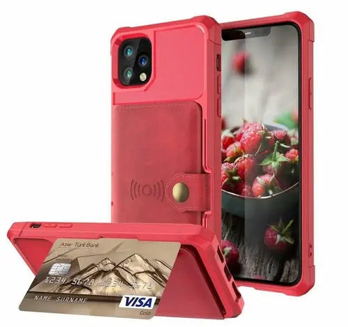 360 Protection Magnetic Leather Wallet Armor Case for iPhone - Puck's