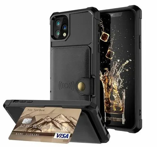 360 Protection Magnetic Leather Wallet Armor Case for iPhone - Puck's