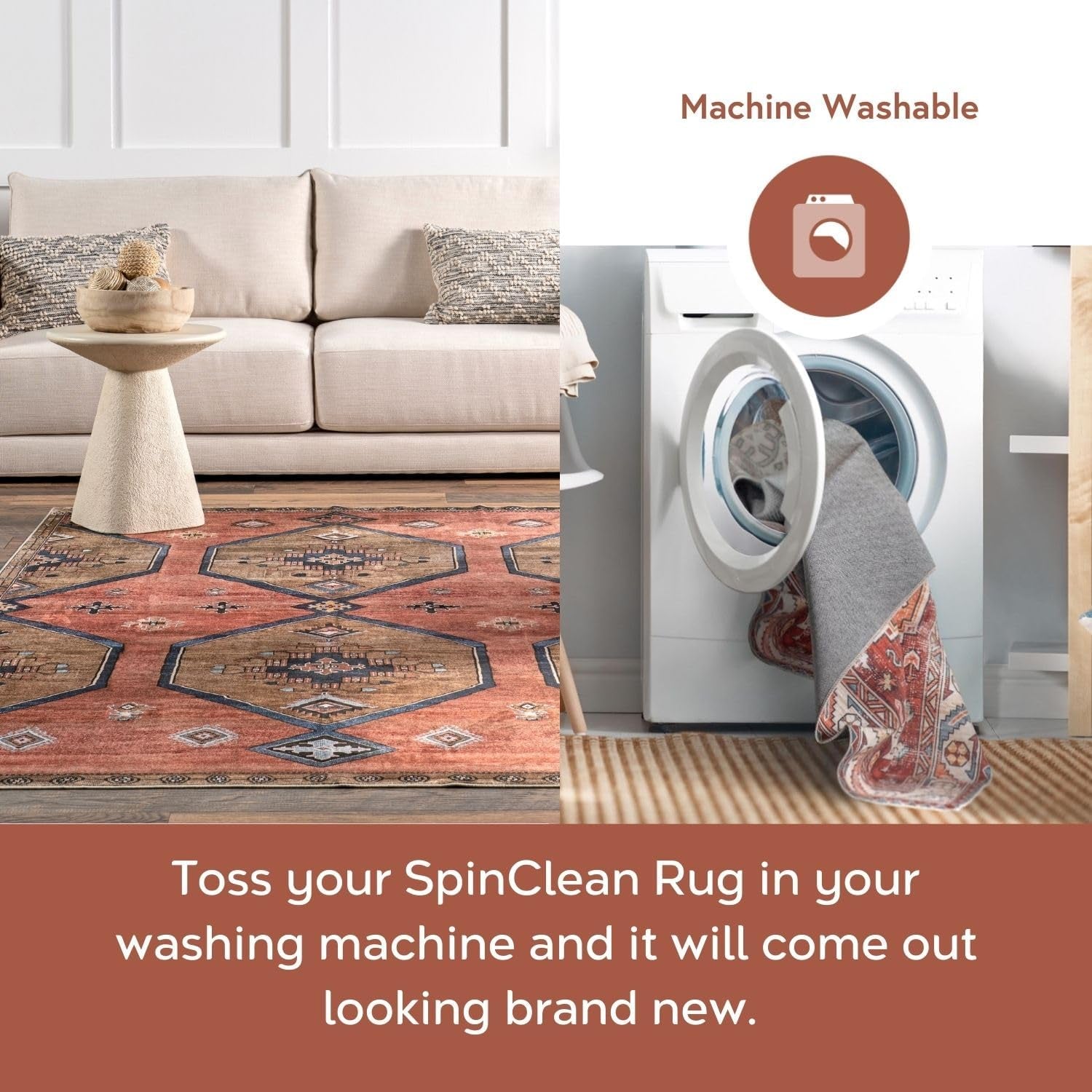 Chelsea Machine Washable Modern Abstract Line Ultra Thin Area Rug, 5' X 8', Grey - Puck's