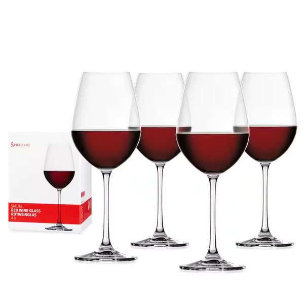 19.4 Oz. Red Wine Glasses European-Made Lead-Free Crystal, Classic Stemmed, Dishwasher Safe (Set of 4) - Puck's