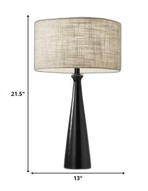 Black Metal Tapered Base Table Lamp - Puck's