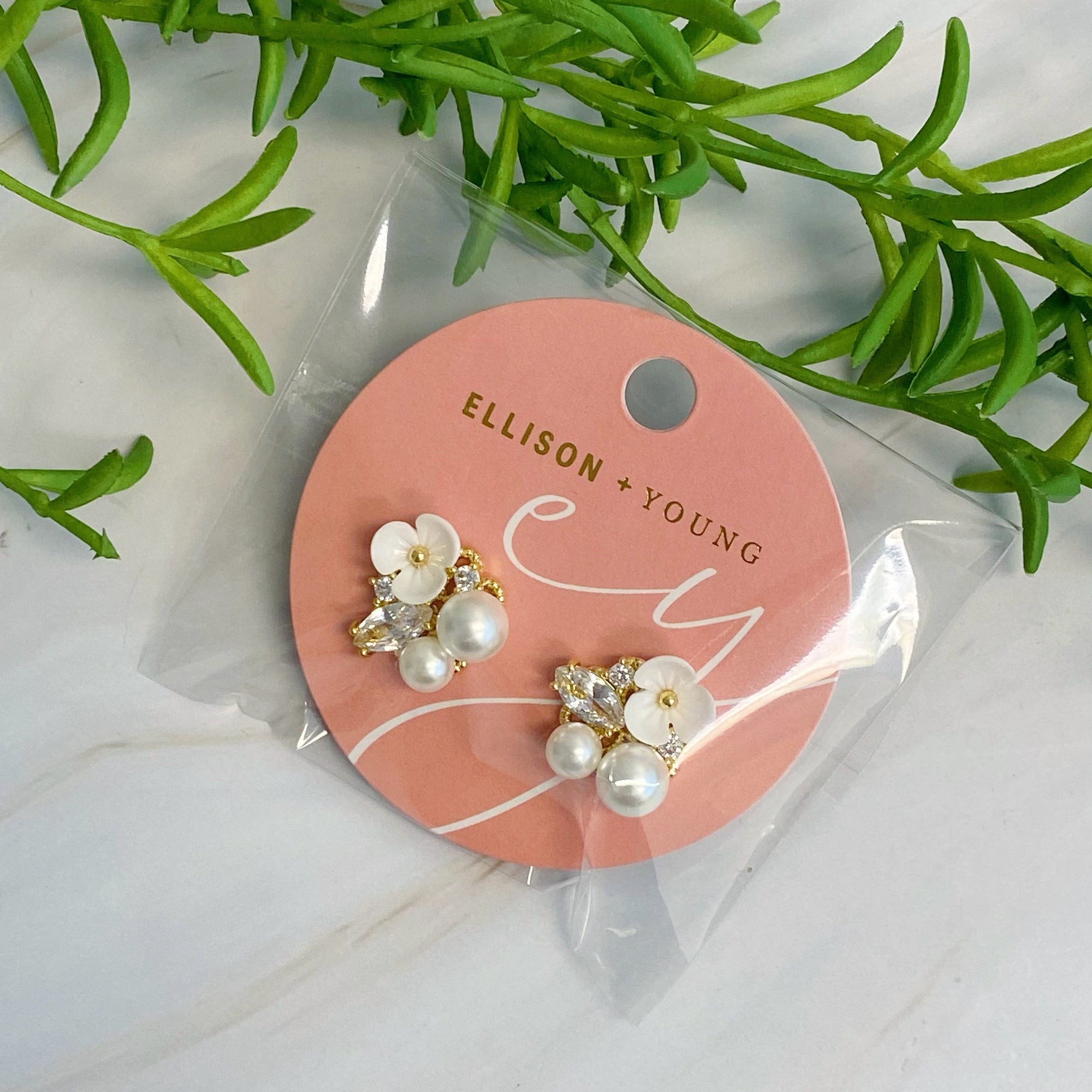 Mini Flower Jeweled Stud Earrings - Puck's