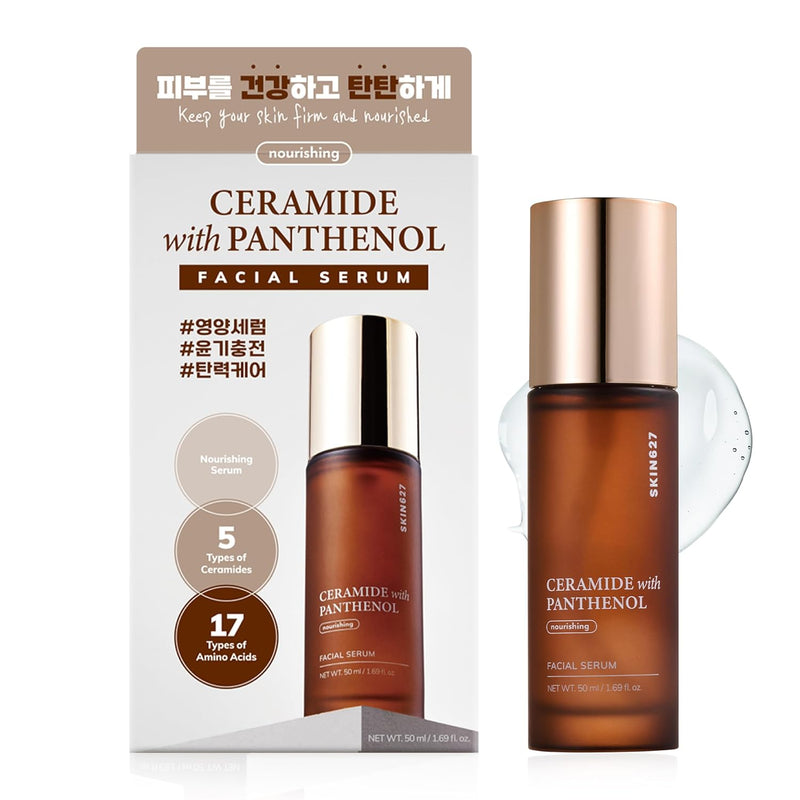 SKIN627 Daily Face Serum - 1.69 Oz Korean Skin Care Korean Moisturizer (CERAMIDE with PANTHENOL) - Puck's