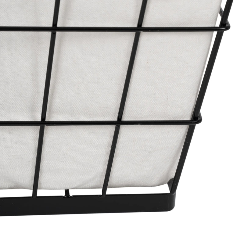 75L Adult Rectangular Steel Wire Laundry Hamper with Removable Liner, Natural