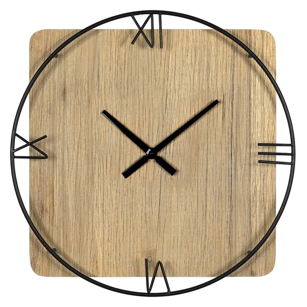 27" Novelty Brown And Black Wood Analog Wall Clock-1