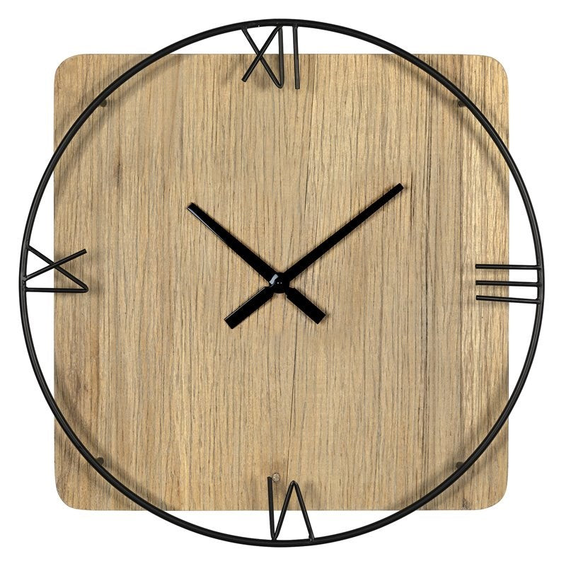 27" Novelty Brown And Black Wood Analog Wall Clock-1