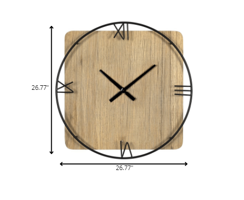 27" Novelty Brown And Black Wood Analog Wall Clock-6