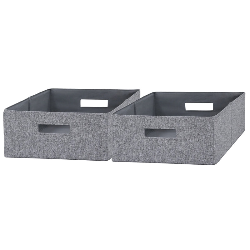 Half-Size Fabric Storage Bin, 2 Pack, Gray - Puck's