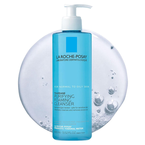 Toleriane Purifying Foaming Facial Cleanser, Niacinamide + Ceramides + Prebiotic Thermal Water, Oil Free Face Wash for Oily Skin, Pore Cleanser Safe for Sensitive Skin, Soap Free - Puck's