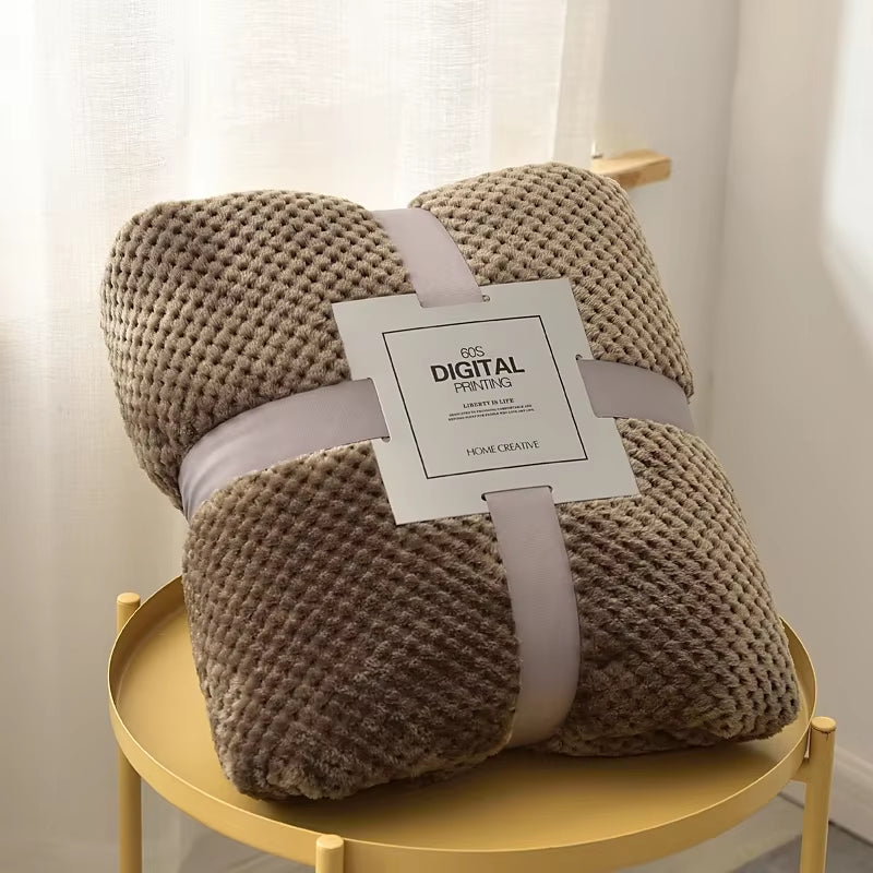 Fluffy Coral Velvet Blanket Flannel Plush Comfortable Thickened and Warm Soft Sofa Throw Blanket for Air-Conditioned Room Luxury - Puck's