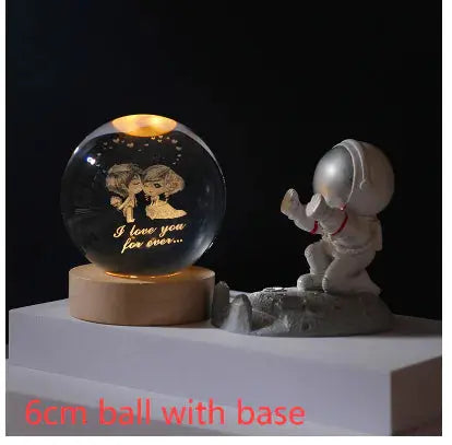3D Crystal Solar System Night Light - Puck's