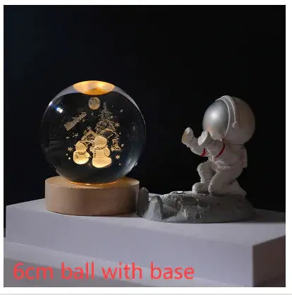 3D Crystal Solar System Night Light - Puck's