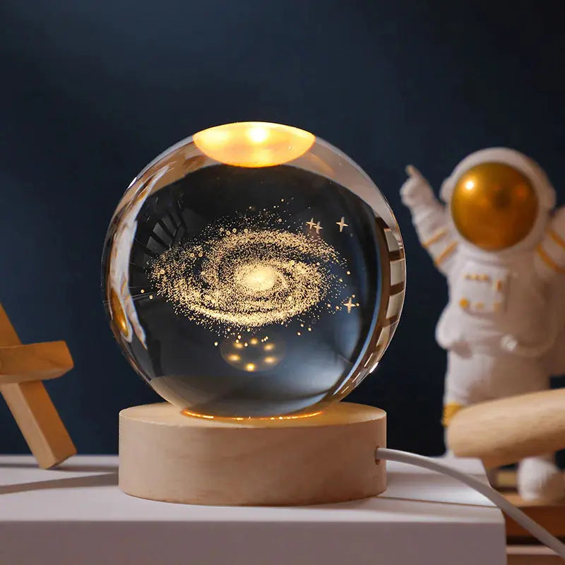 3D Crystal Solar System Night Light - Puck's