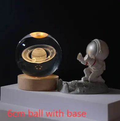 3D Crystal Solar System Night Light - Puck's