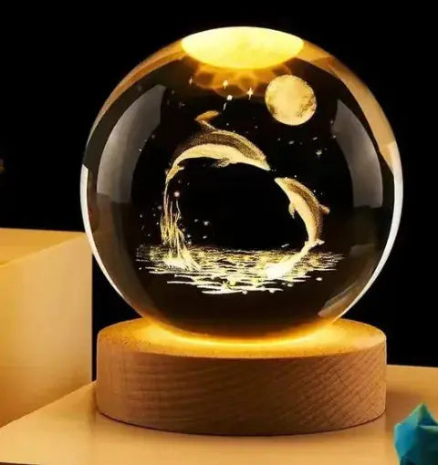 3D Crystal Solar System Night Light - Puck's