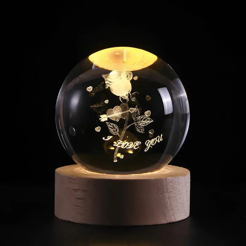 3D Crystal Solar System Night Light - Puck's