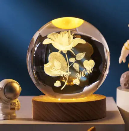 3D Crystal Solar System Night Light - Puck's