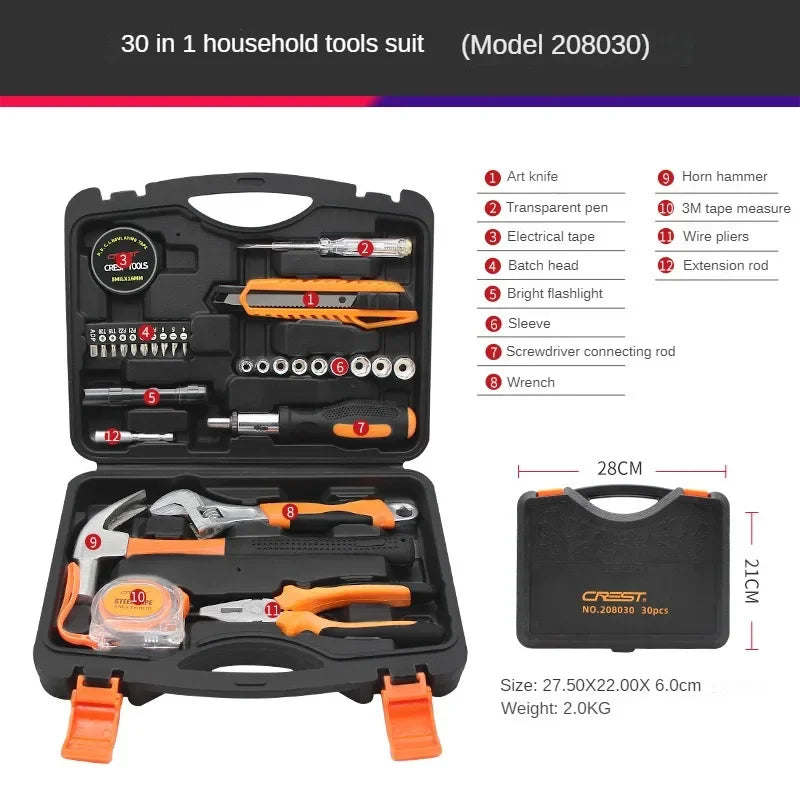 Household Hardware Tool Box Set Home Manual Combination Repair Tools Multifunctional Repair Tool Box - Puck's