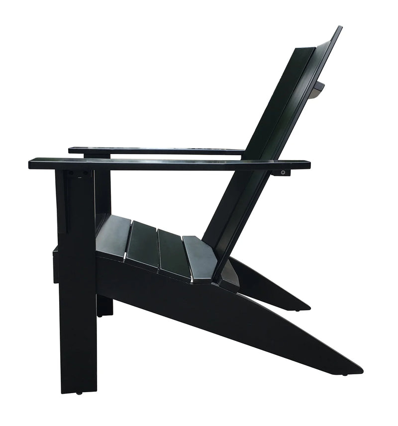 Wood Modern Adirondack Chair, Black Color - Puck's