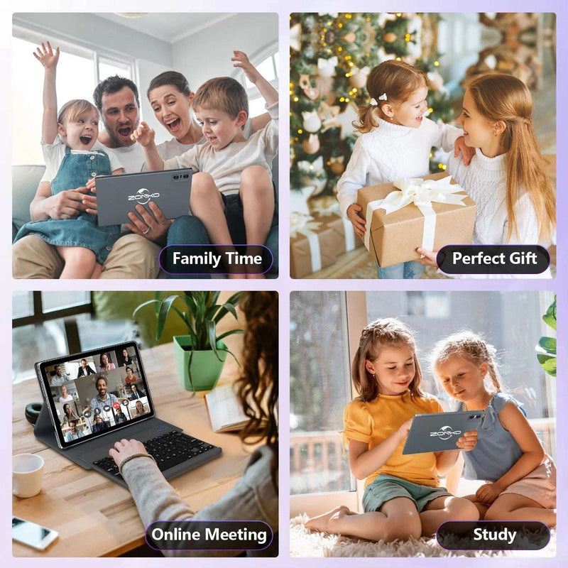 Tablet 10Inch Tablet,Android 14 Tablet,64Gb ROM 8GB Ram,Wifi 6,Octa-Core 5G Wifi,Widevine L1,Wireless Projection,Bluetooth,Dual Camera,7000Mah Battery,Hd Screen,2024 Newest Tablet with Keyboard,Black - Puck's