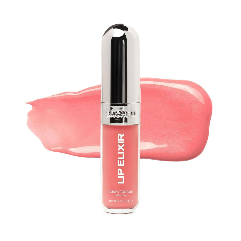 Lip Elixir Nourishing Lip Glaze and Lip Tint Gloss. High-Shine Lip Gloss. Moisturizing Lip Gloss Enriched with Lip Oils for Hydrating Smooth Finish, Cruelty-Free (Sheer Pink) - Puck's