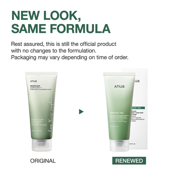 Heartleaf Quercetinol Pore Deep Cleansing Foam, Facial Cleanser, for Double Cleansing, BHA, Hyaluronic Acid, Glycerin, Face Wash, Blackhead Remover, Korean Skincare (150Ml/5.07 Fl.Oz.) - Puck's