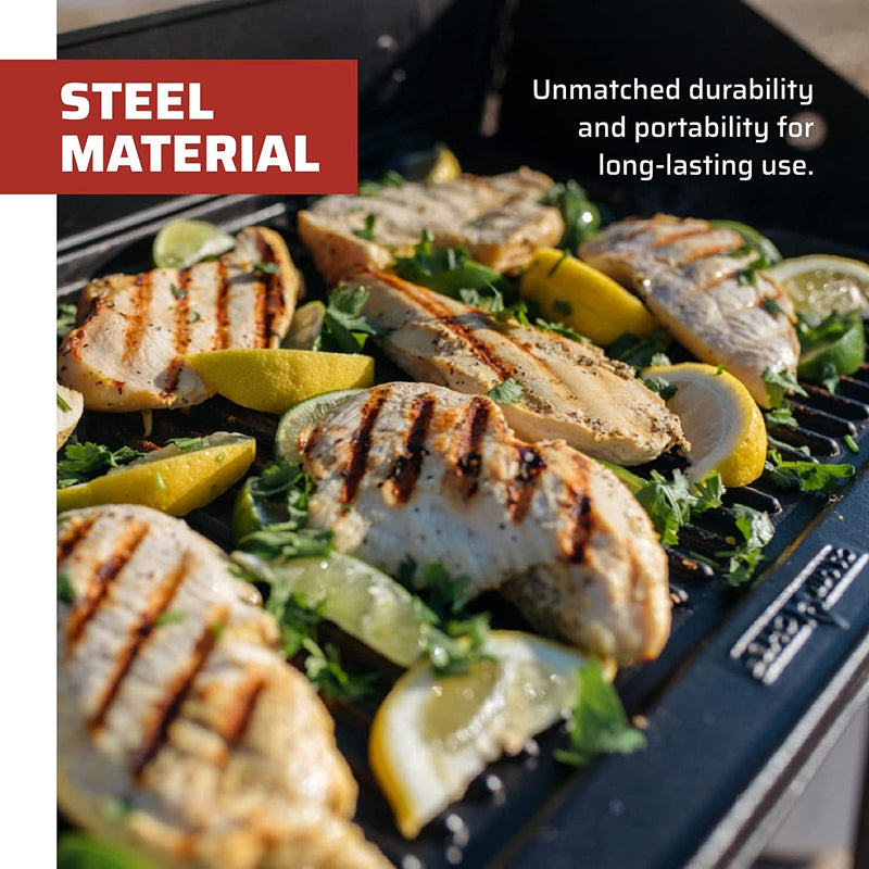 Reversible Griddle - Cast Iron Griddle for Outdoor Cooking & Camping Gear - 14" - Puck's