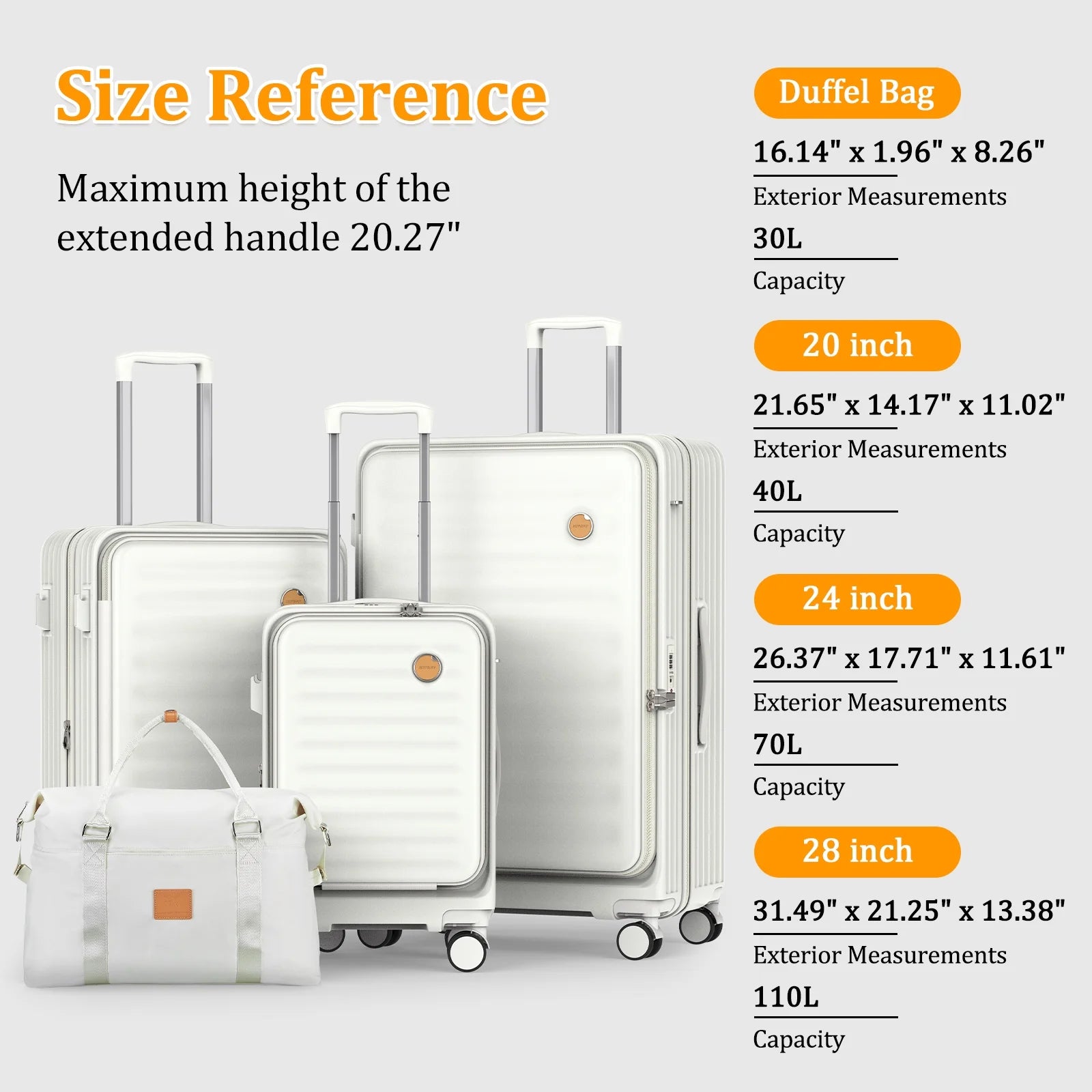 - 4 Luggage Sets PC Hardside Spinner Luggage -（Expandable Suitcase20"24"）28-In Checked Luggage - Puck's