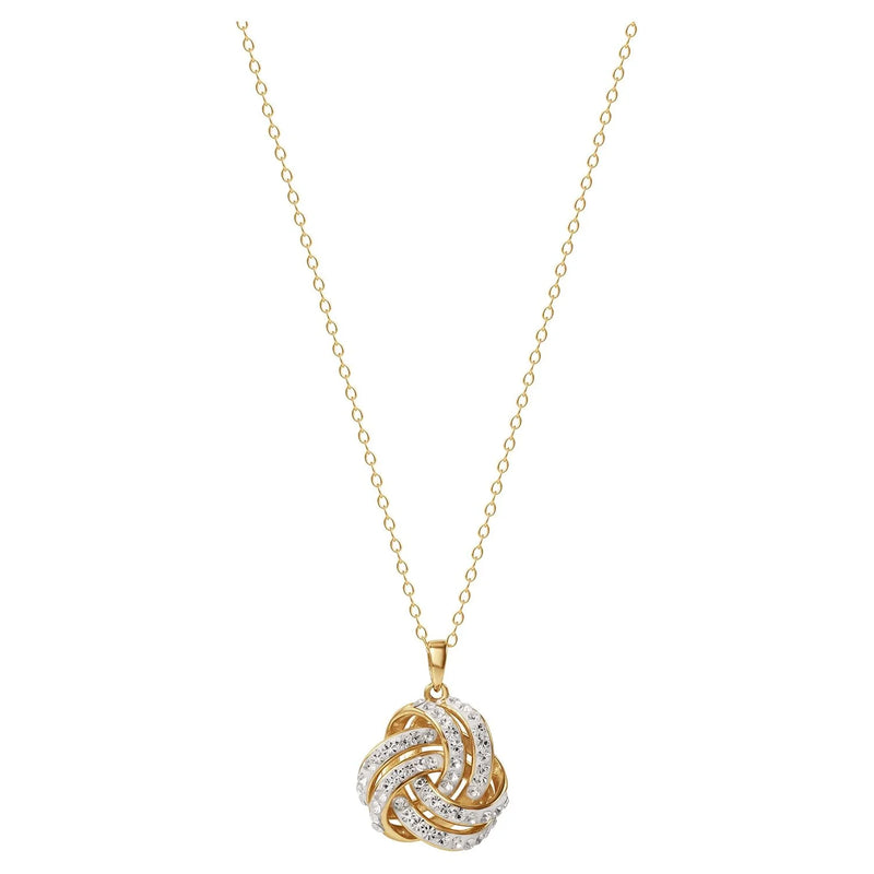 Love Knot 18K Gold Crystal Pendant and Earring Set - Puck's