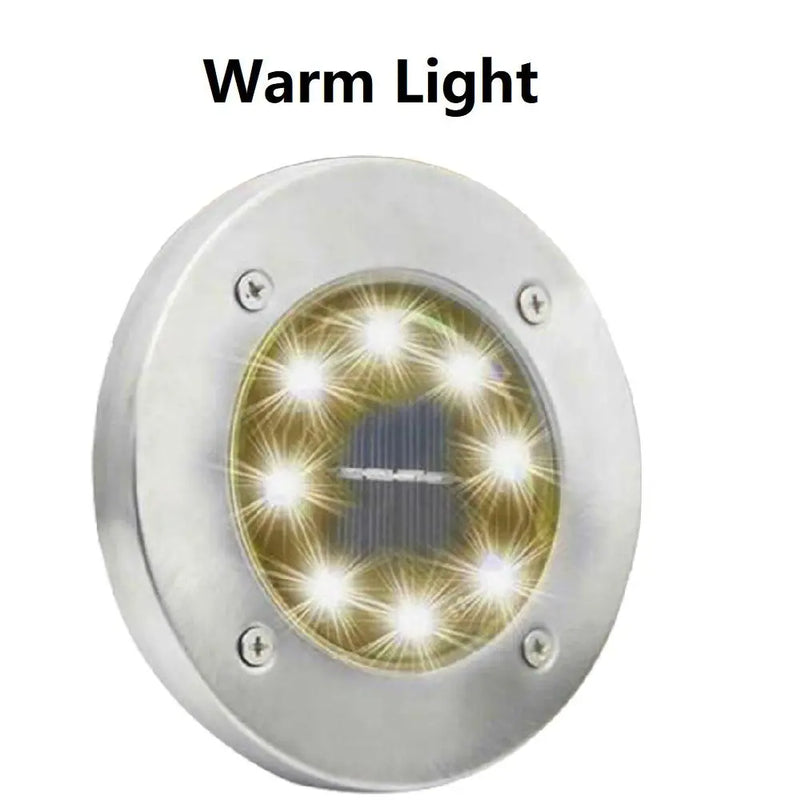 4/8 LEDs Solar Powered Buried Light Outdoor Pathway Garden Decking - Puck's