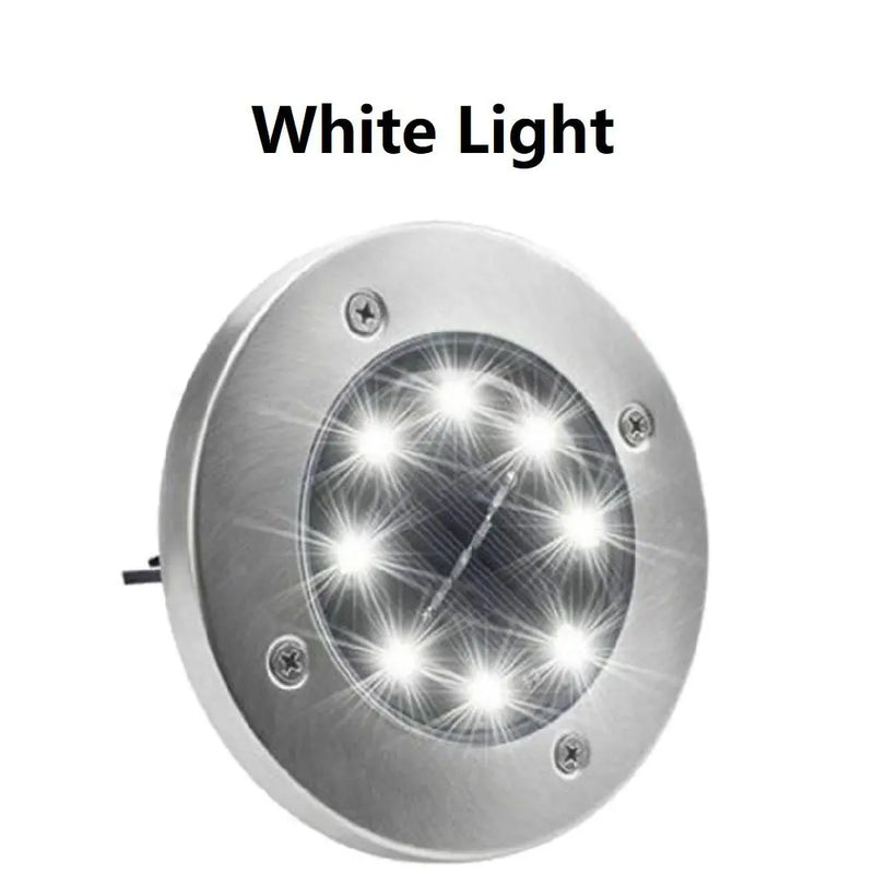 4/8 LEDs Solar Powered Buried Light Outdoor Pathway Garden Decking - Puck's