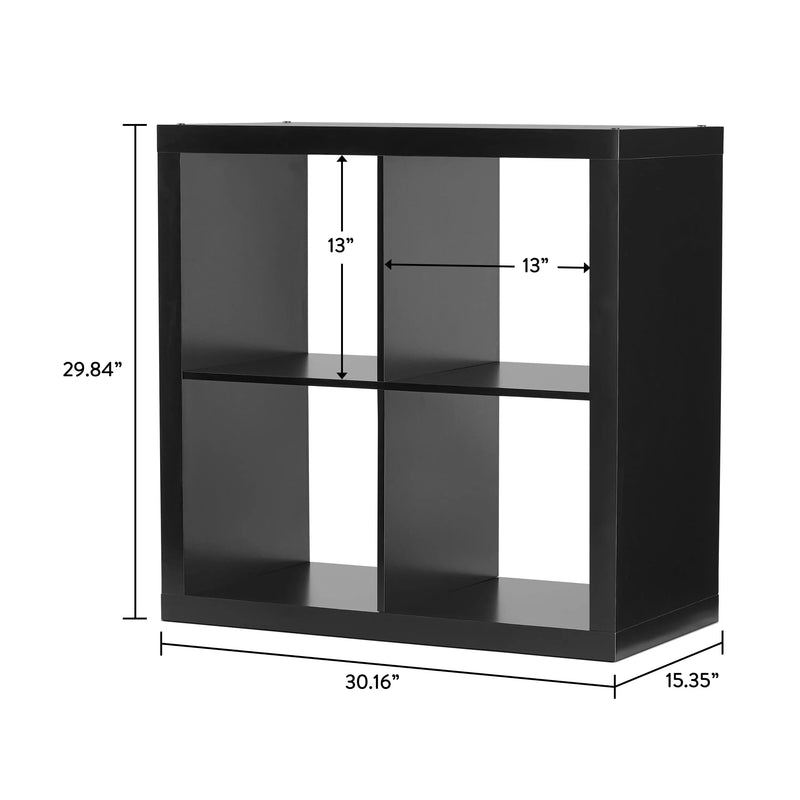 4-Cube Storage Organizer, Solid Black - Puck's