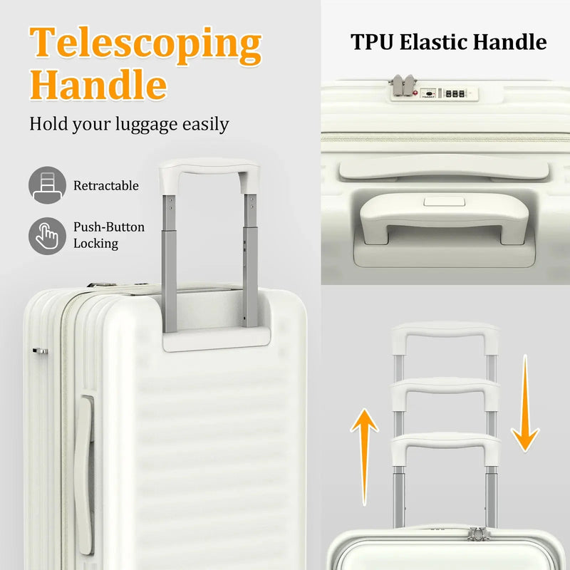 - 4 Luggage Sets PC Hardside Spinner Luggage -（Expandable Suitcase20"24"）28-In Checked Luggage - Puck's