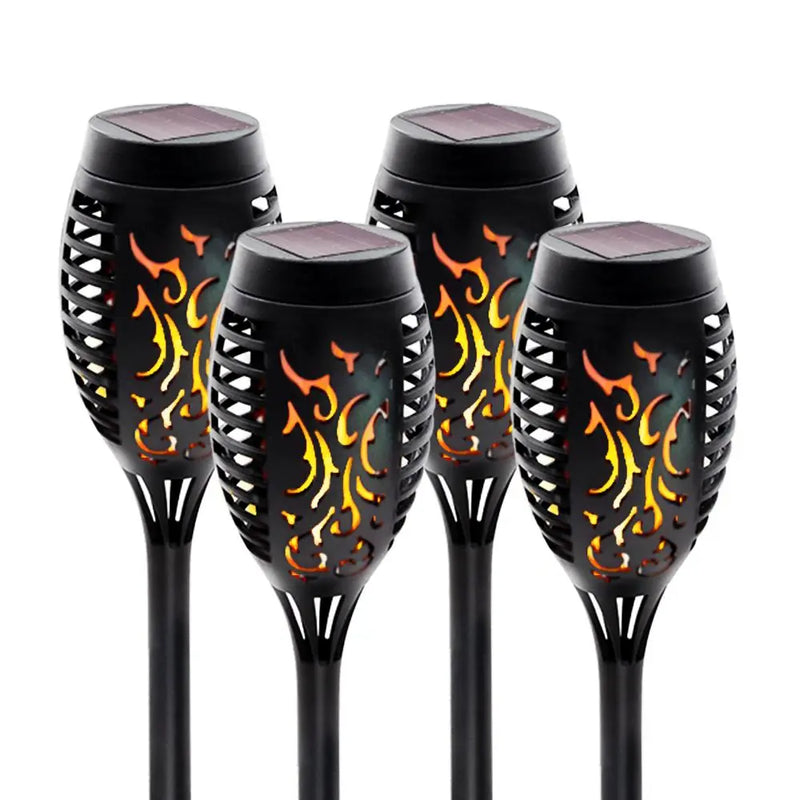 4 Pack Solar Lights Outdoor Solar 12 Led Torch Flickering Flame Lights - Puck's