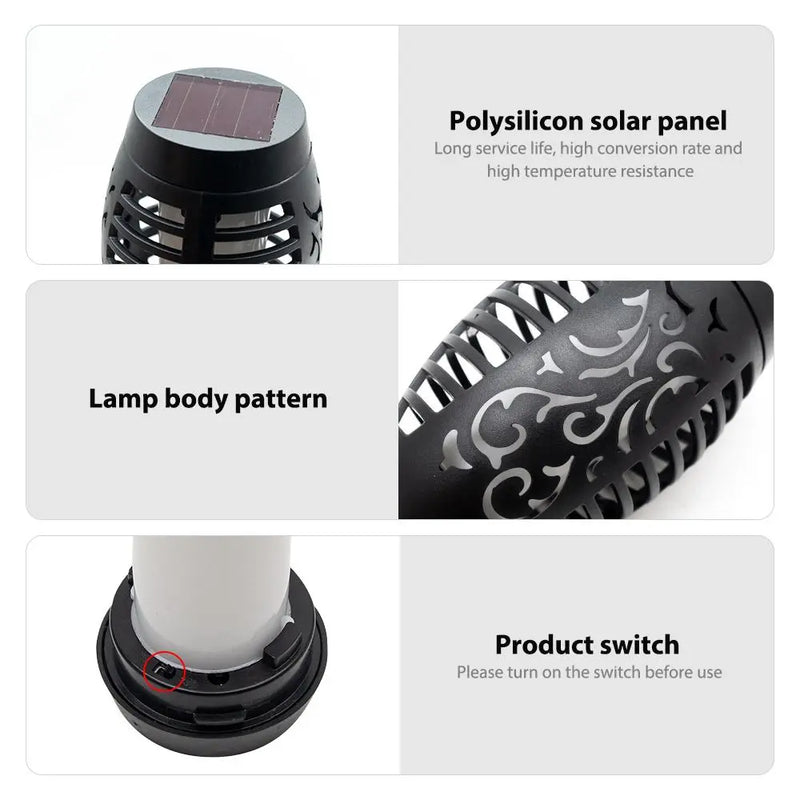 4 Pack Solar Lights Outdoor Solar 12 Led Torch Flickering Flame Lights - Puck's
