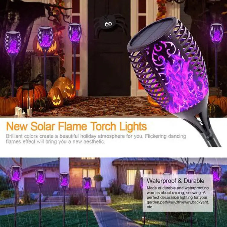 4 Pack Solar Lights Outdoor Solar 12 Led Torch Flickering Flame Lights - Puck's