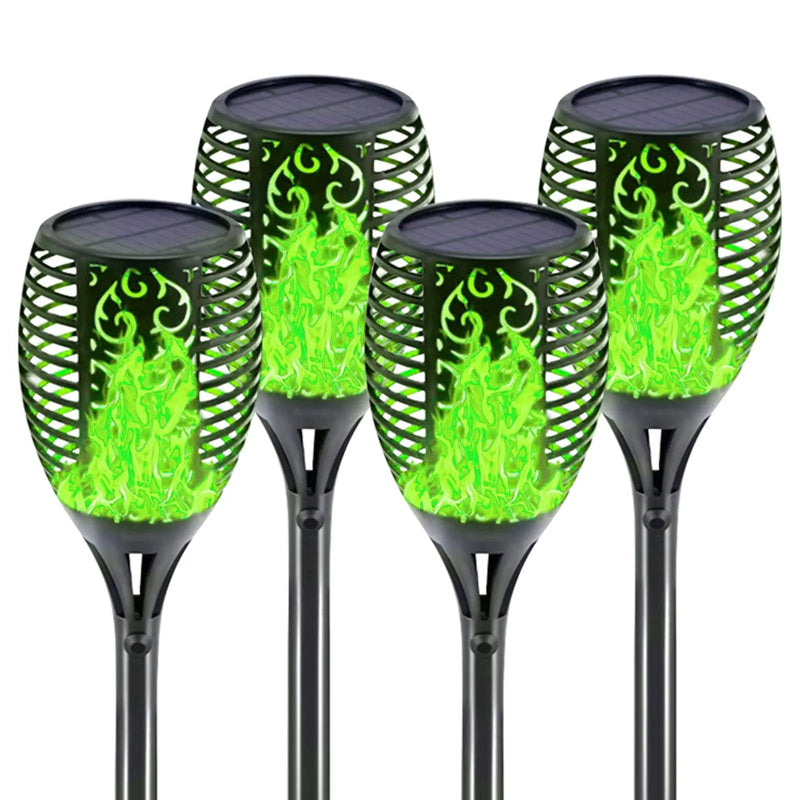4 Pack Solar Lights Outdoor Solar 12 Led Torch Flickering Flame Lights - Puck's