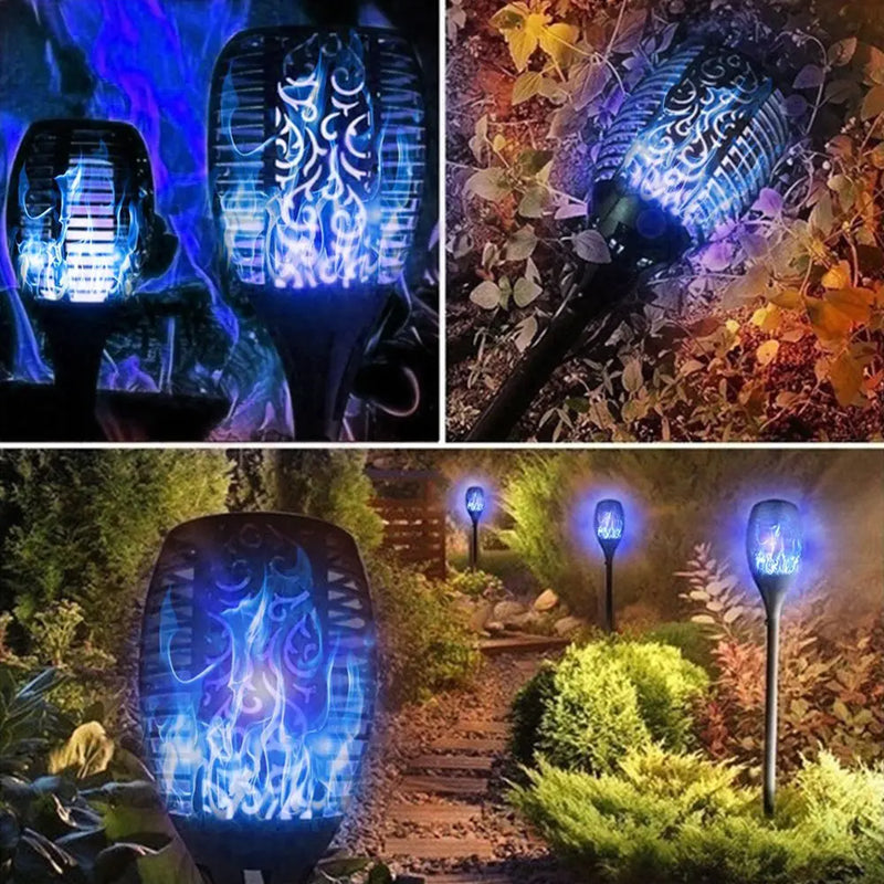4 Pack Solar Lights Outdoor Solar 12 Led Torch Flickering Flame Lights - Puck's
