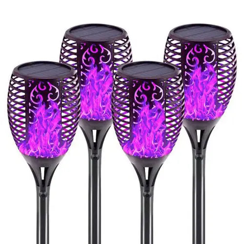4 Pack Solar Lights Outdoor Solar 12 Led Torch Flickering Flame Lights - Puck's