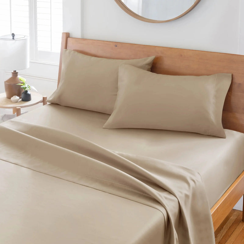 400 TC Hygro Cotton Pillowcases, King, Brownstone, 2 Piece - Puck's