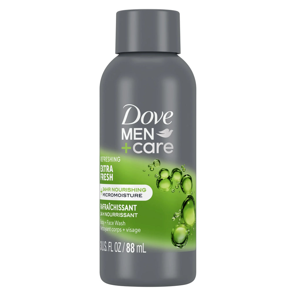 (3 Pack) Dove Refreshing & Nourishing Body Wash for Men Extra Fresh, 3 Oz