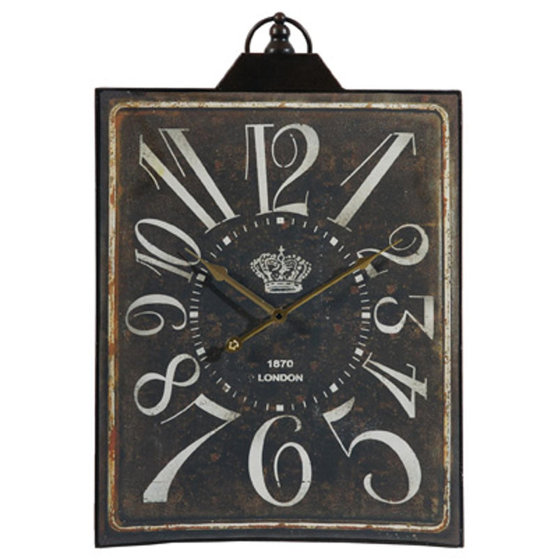 Vintage Style Black and White Iron Wall Clock-0