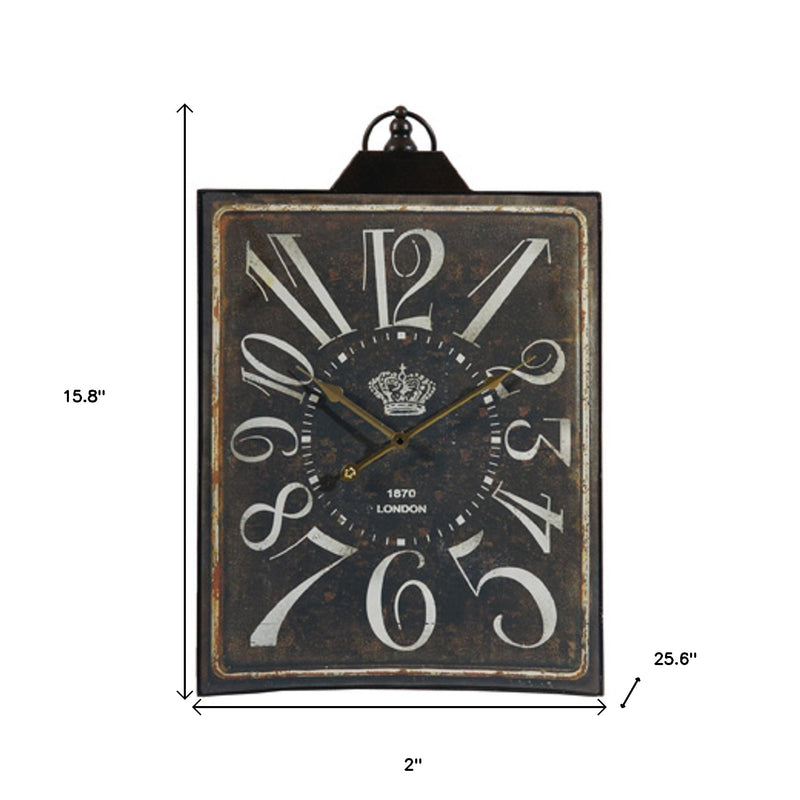 Vintage Style Black and White Iron Wall Clock-3