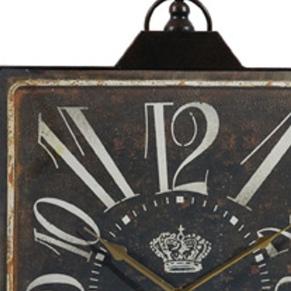 Vintage Style Black and White Iron Wall Clock-1