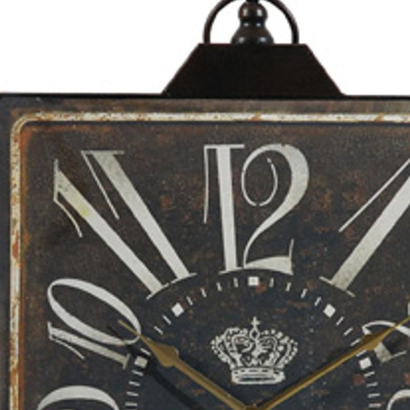 Vintage Style Black and White Iron Wall Clock-1