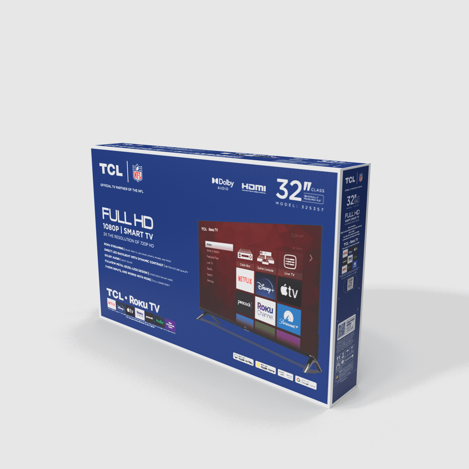32” Class S3 (32S357) Full HD 1080P LED Smart TV with Roku TV - Puck's
