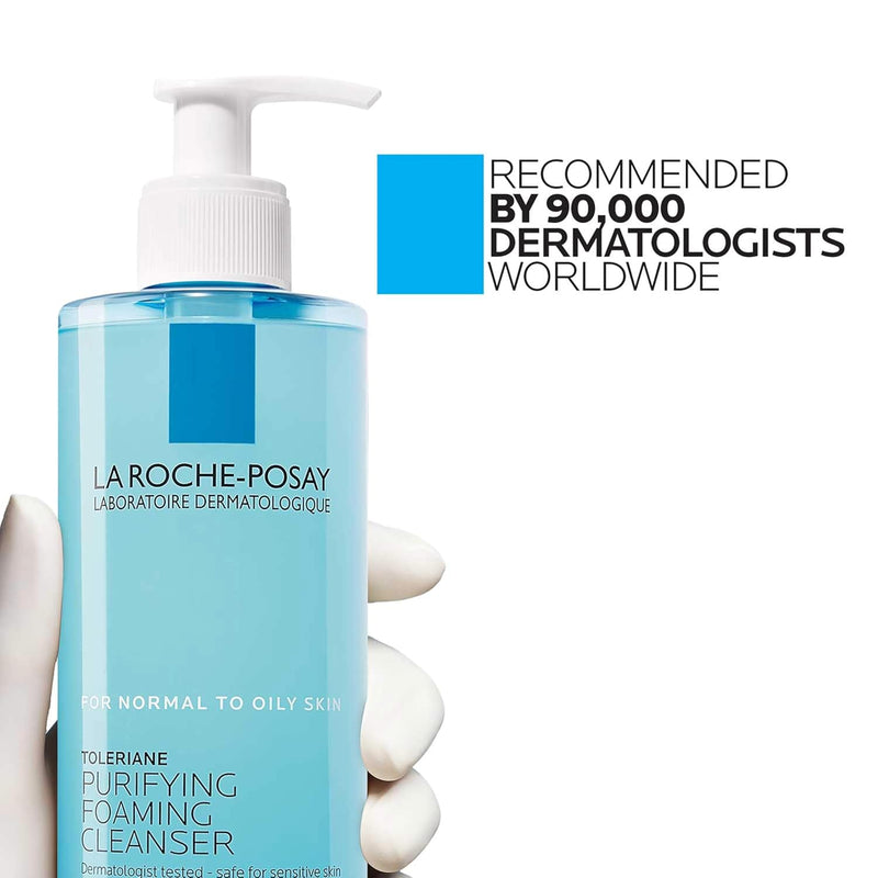 Toleriane Purifying Foaming Facial Cleanser, Niacinamide + Ceramides + Prebiotic Thermal Water, Oil Free Face Wash for Oily Skin, Pore Cleanser Safe for Sensitive Skin, Soap Free - Puck's
