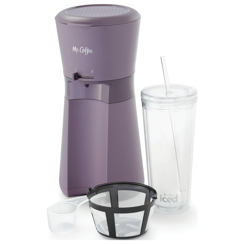 Iced Coffee Maker, Single Serve Machine with 22-Ounce Tumbler and Reusable Coffee Filter, Lavender