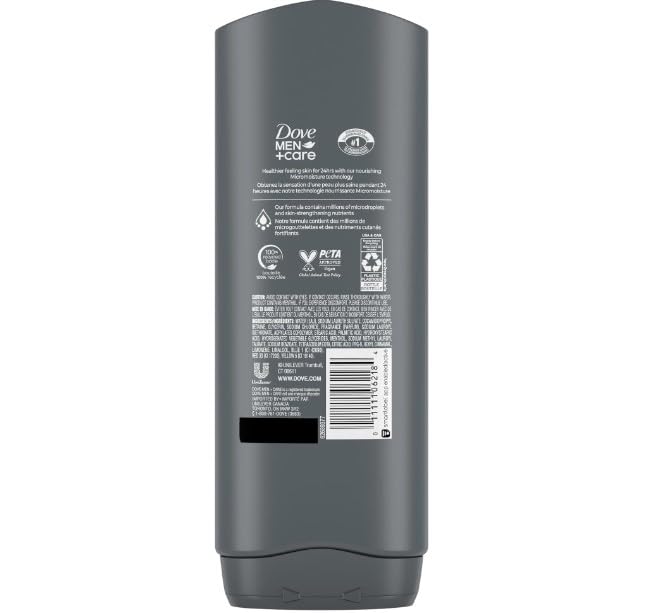 Dove Men+Care Body Wash Extra Fresh 4 Count for Men'S Skin Care Body Wash Effectively Washes Away Bacteria While Nourishing Your Skin 18 Oz - Puck's